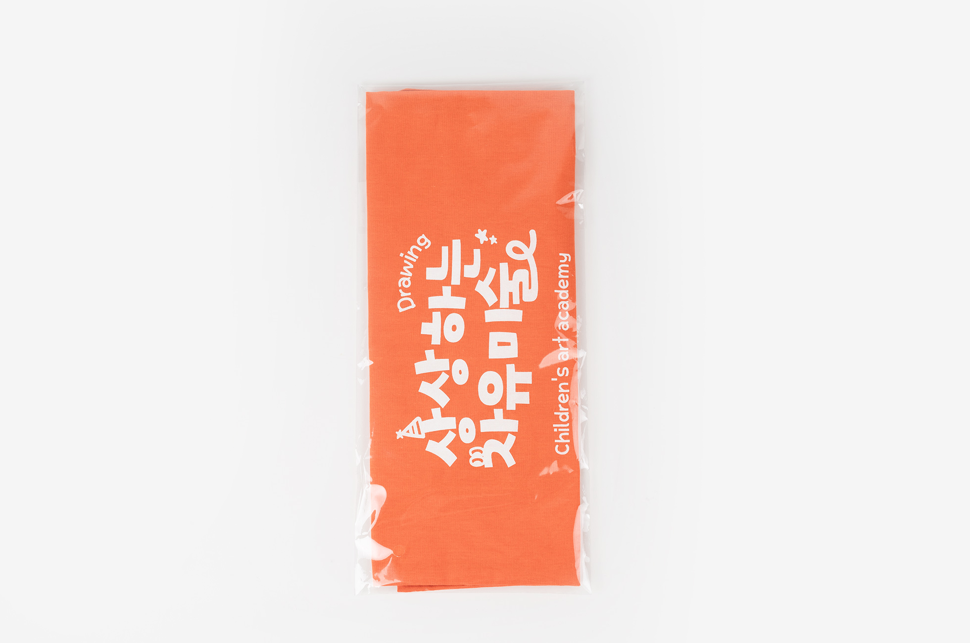단색 실크 인쇄 오렌지 컬러 에코백 제작 예시