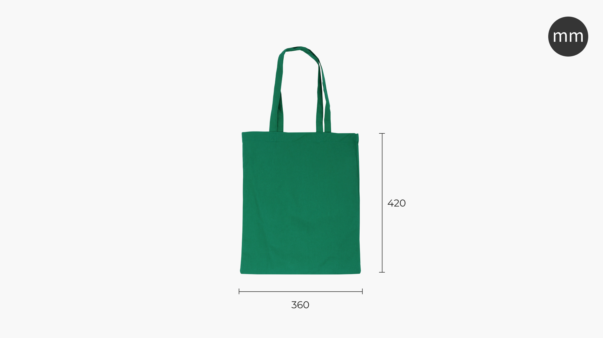 컬러 에코백 360x420mm 단면 실크 인쇄 1도 디자인 예시